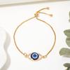 Exquisite Zircon Blue Evil Eye Bracelet for Women Simple Adjustable Turkish Lucky Eyes Chain Bracelet Jewelry Birthday Gifts