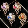 1 Stück Strass Schöner 9-Schwänziger Fuchsgeist Party Lässiger Anstecknadel Pin Charmante Fuchs Broschen Geschenke Mantel Rucksack Dekor