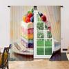 Versatile Polyester Transparent Curtains Home Decoration Retro Cake Use Bedrooms Living Rooms Curtain Set Of 2 Made Washable Area Ready