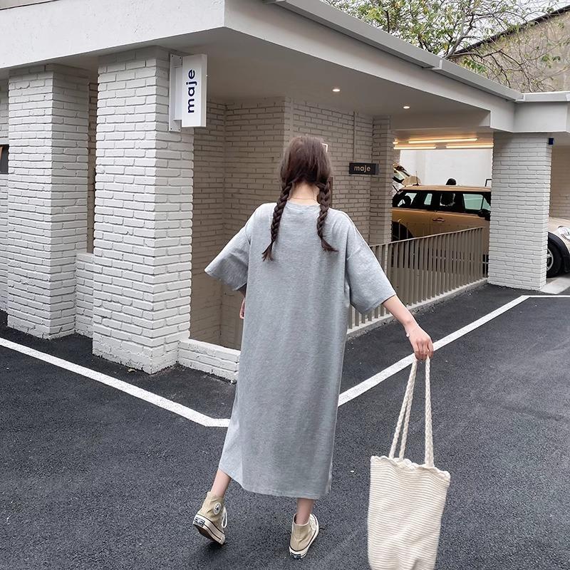 Robe T-shirt d'été décontractée ample à manches courtes pour femme
