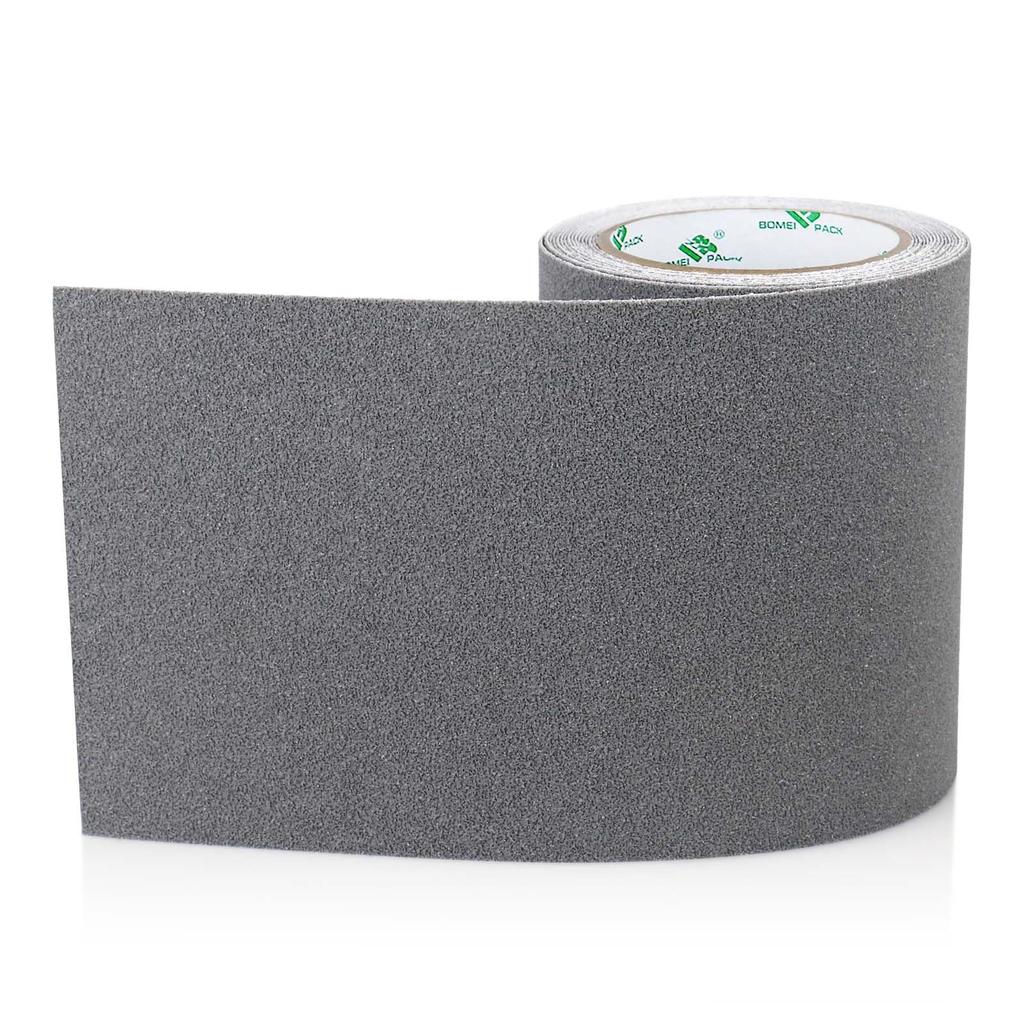 BOMEI PACK Gray Self-Adhesive Anti-Slip Tape Strips, 15cm X 5m Stair Tape Adhesive, High Traction, Ideal for Indoor and Outdoor Use