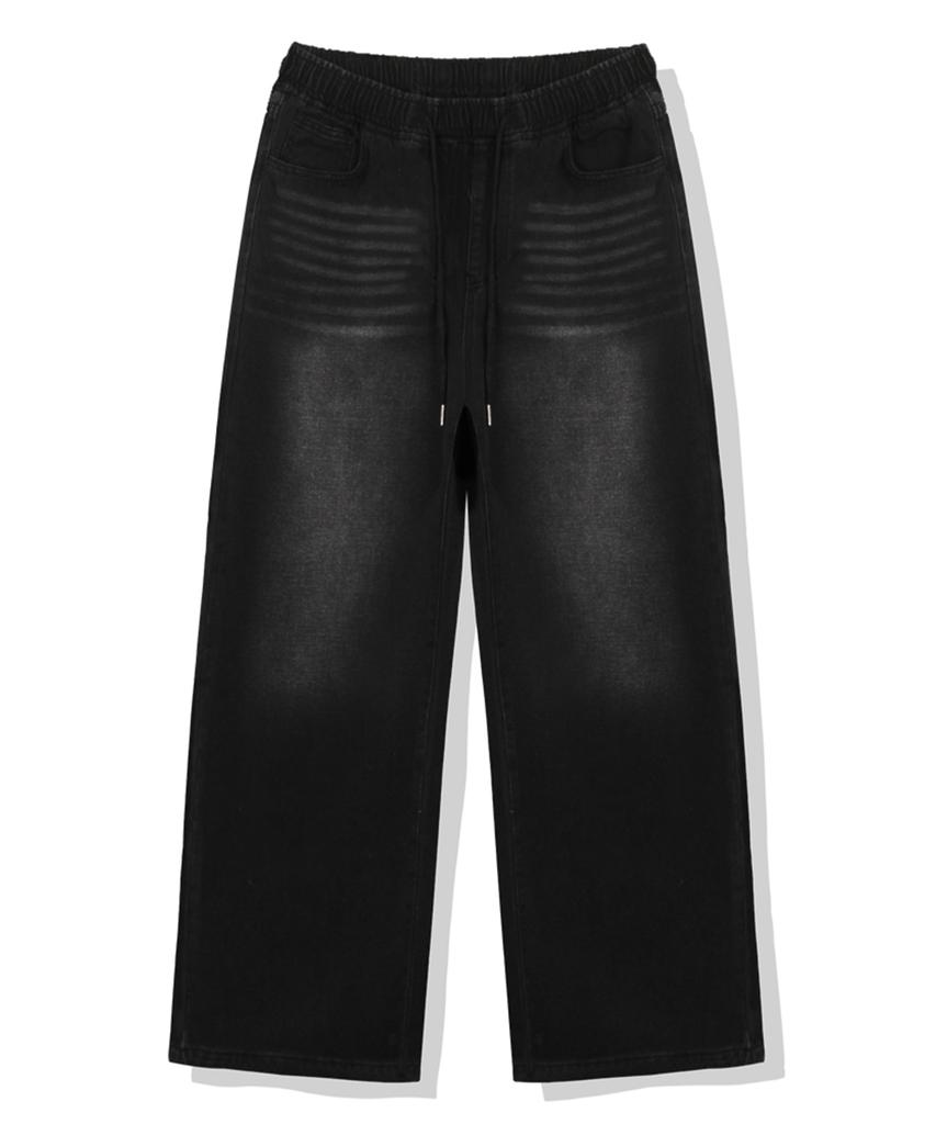 ULIFEZIP Tarin Wide Elastic Waist Denim Washed Pants 3 Colors [Ulzd_0052]