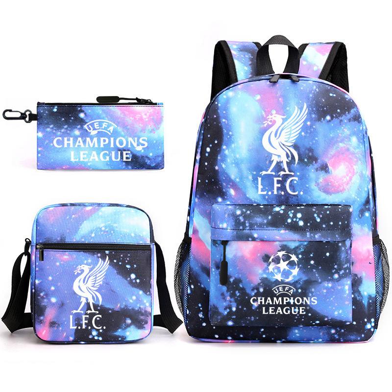 Zaino da Tifoso di Calcio per Bambini e Ragazzi Manchester United Semplice Casual Zaino Giornaliero Borsa a Spalla con Astuccio