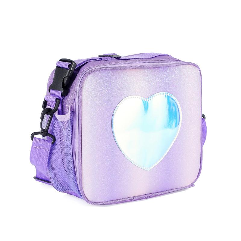 Laser Lunch Bags for Women Colorful Thermal Insulation Bento Picnic Bags Girl's Simple One Shoulder Bag Outdoor Backpack