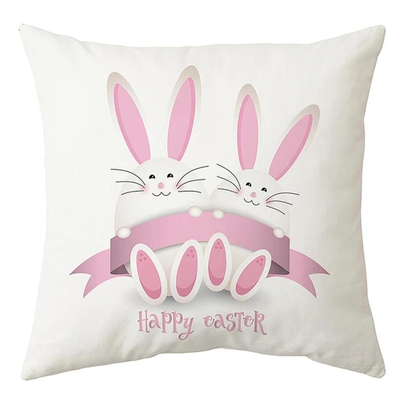 Happy Easter Decoration For Home  Rabbit Eggs Pillowcase Bunny   Supplies Party Favor Gifts 45*45cm