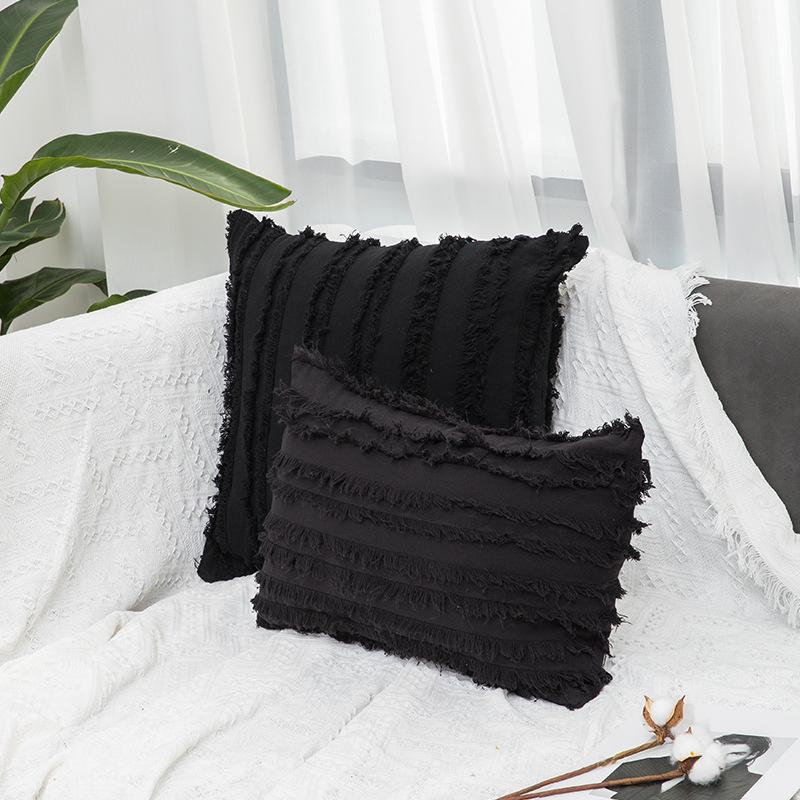 Boho Throw Pillow Cover Striped Cushion Cover Cotton Linen Pillow Case For Couch Sofa Living Room Corduroy Cushion Cover Sofa Modern Pillowcase Decro