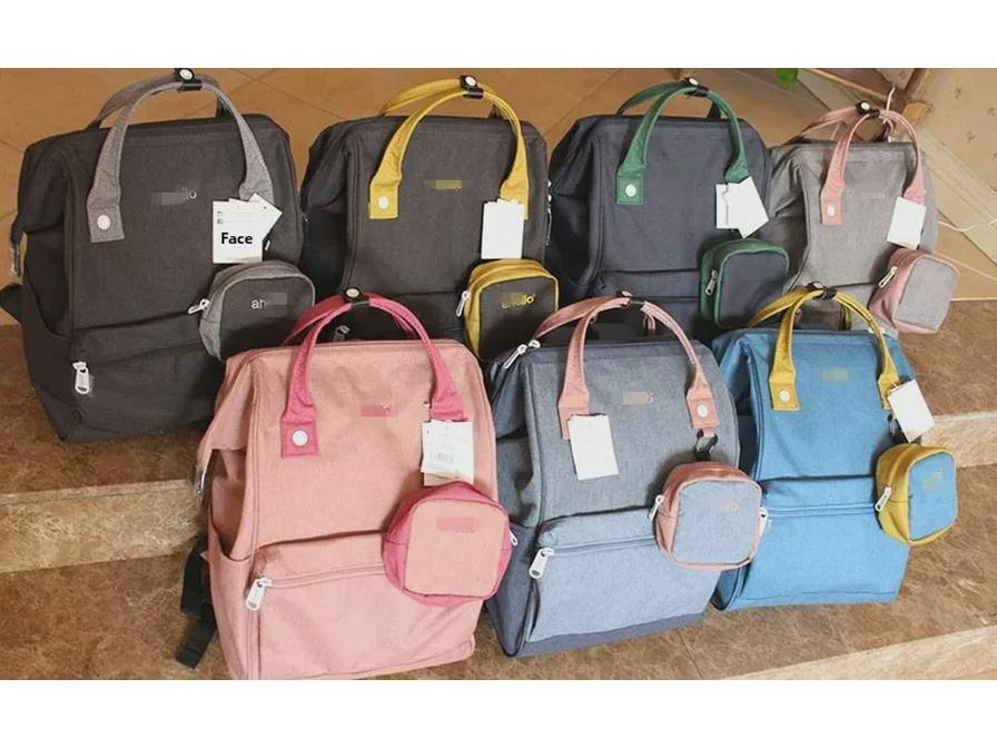 2020 Japanese Color-Contrast Backpack with Gold Accent