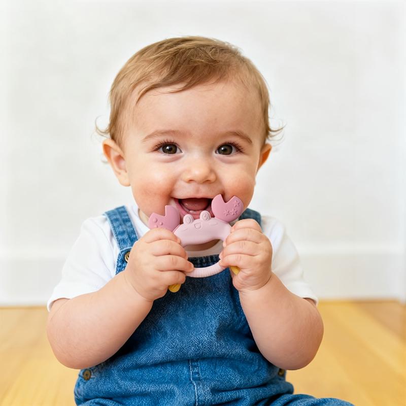 BPA Free Silicone Baby Teether Baby Toys 0 to 12 Months chewing Teething Toys Crab Multicolor Teether Baby Silicone Toys Gift