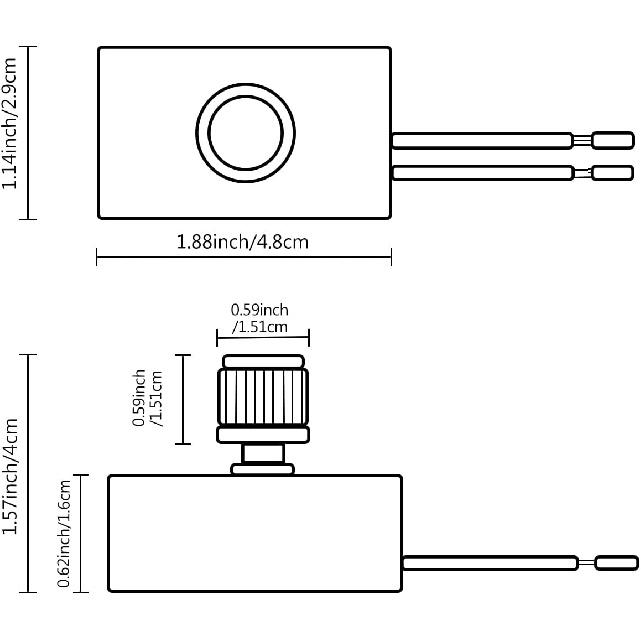 Table Lamp LED Dimmer Switch Kit Zing Ear ZE-03 300W Inline Rotary LED Dimmer Switch with 4 Knobs