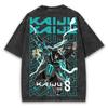 Camiseta Gráfica Estampada Cool Kaiju No 8 Anime Lavada Vintage Oversized Camiseta Masculina Feminina Roupas Algodão Mangas Curtas