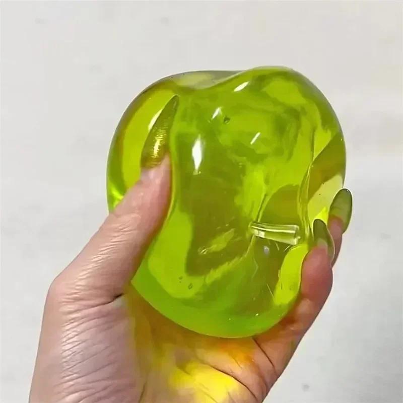 Slow Rebound Stress Maltose Colorful Fruit Apple Ball Anti Stress Ball Toy Soft Slow Rebound Stress Anxiety Relief Fidget Toy
