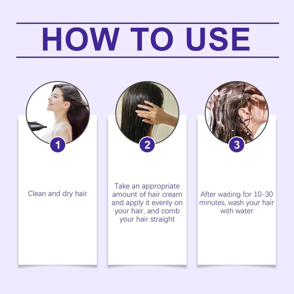 Proteinstärkande utslätande kräm Ger näring Mjukgör Håret Skapar Silkeslent Glatt Hår Reparerar Friss Lockar Naturligt Utan Att Skada Håret