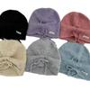 Curling lazy wind outdoor drawstring stacking hat knitted wool pullover hat neat solid color ear protection cold hat bag head