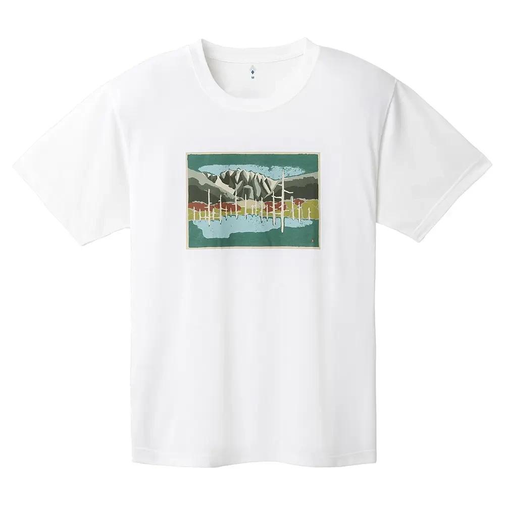 

MONTBELL SS25 Футболка с коротким рукавом быстросохнущая с японским принтом-монограммой Унисекс Белая M