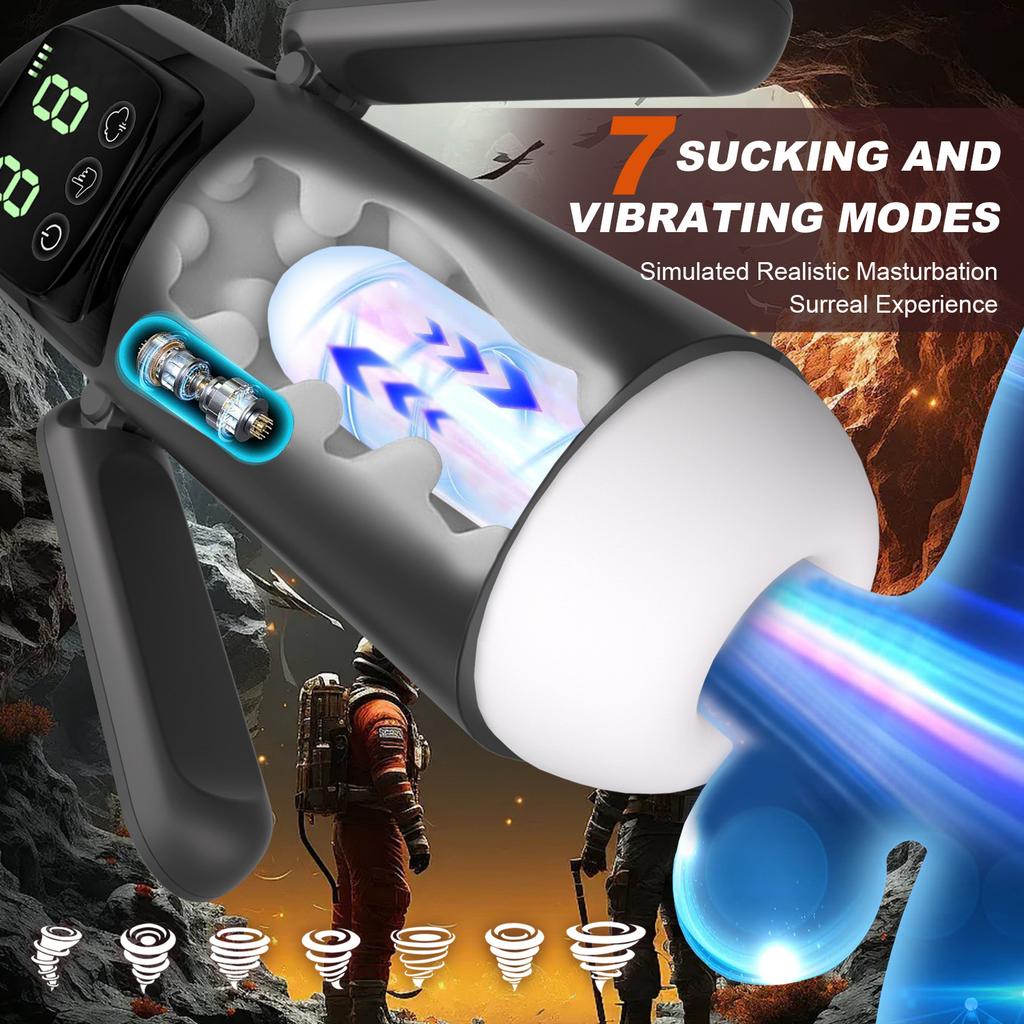 Automatic Male Masturbator Cup 8 Telescopic & Sucking Vibrator Real Oral Vagina Vacuum Suction Penis Trainer Adult Sex Toys Men