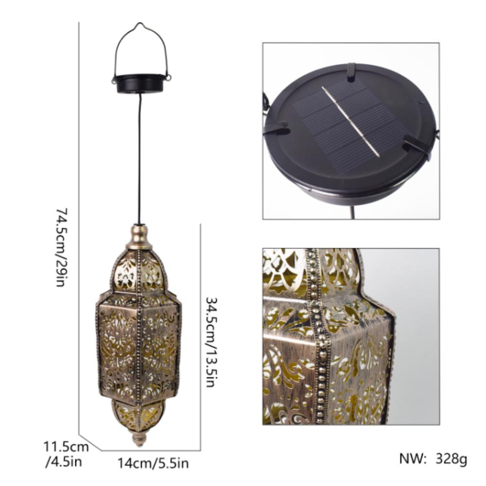 Lithium Battery Solar Lantern Waterproof Garden Lamp Moroccan Lantern  Wedding Decoration