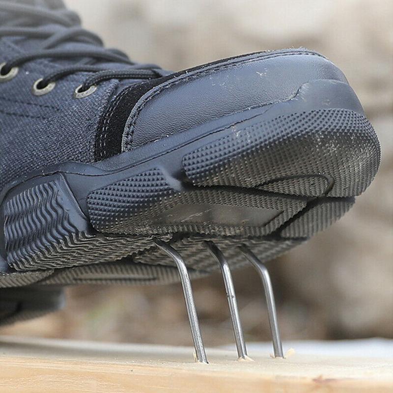 Men's Construction Work Safety Shoes Steel Toe Shoes Waterproof Anti-Puncture Wear-Resisting Protective Boots for Outdoor Work