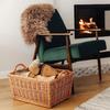Panier à bûches - CREATIVE HOME - Naturel - Osier 100% naturel - Poignées jute - 47x33x30 cm