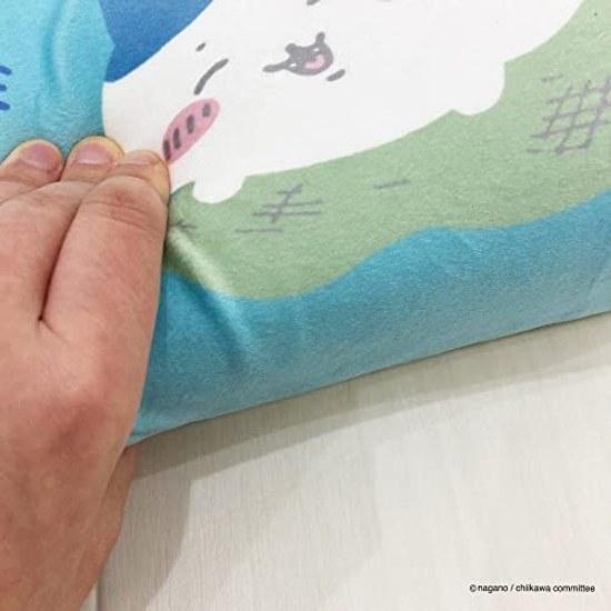 MORIPiLO low rebound cushion lumbar pillow Chikawa Hachiwari (mini relax pillow) skin-friendly fluffy texture goods plush toy nap blue 15x31x8cm