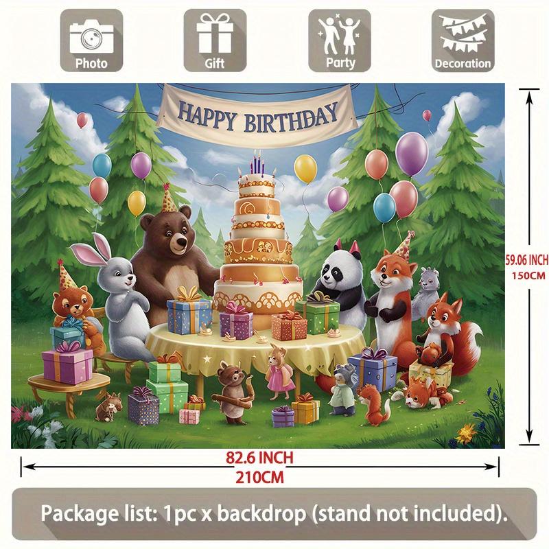 Party Backdrop Cake Flat Animals Cafe Restaurant Club Garage Booths Studio Photo Background Decor Birthday Party Decor