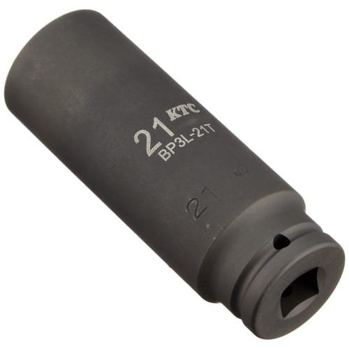 Kyoto Machinery Tools (KTC) 9.5mm (3/8 inch) Impact Wrench Socket (Deep Thin Wall) 21mm BP3L21TP Black