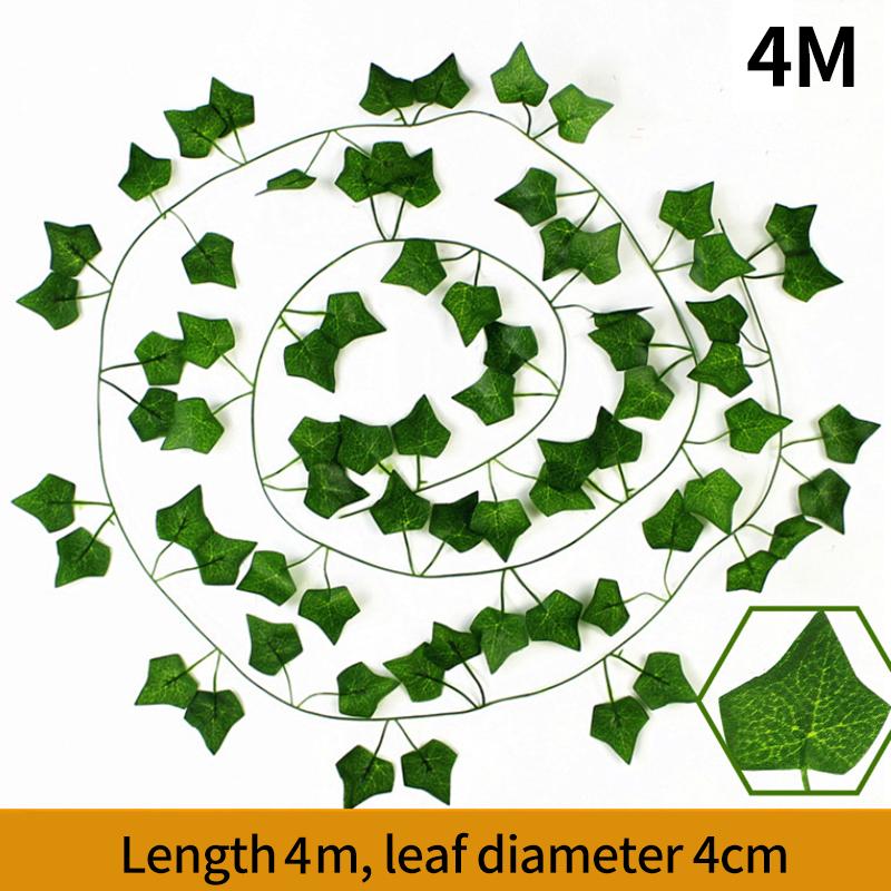 1/2/10M Artificial Plant Leaves Vine Green Fake Leaf Garland Hanging Vines Greenery Wall Decor Wedding Party Christmas Supplies