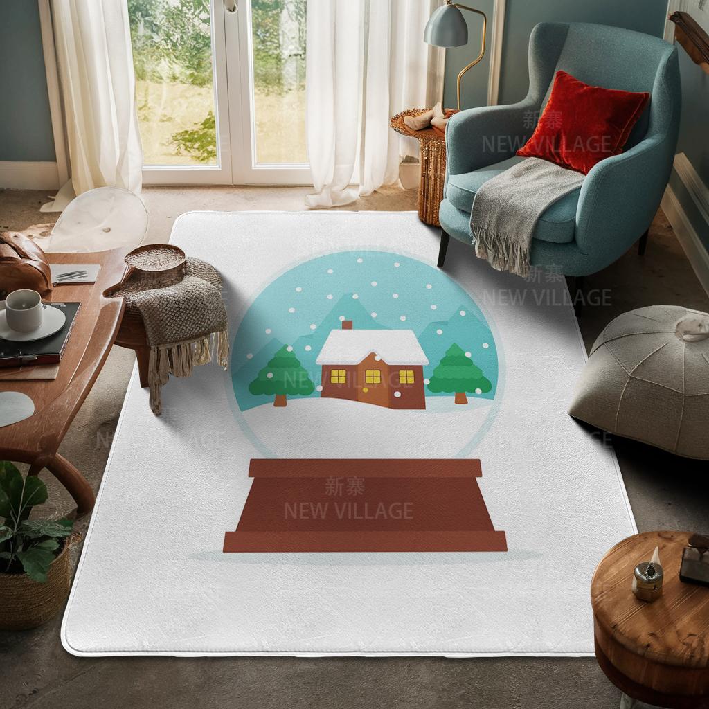 House Entrance Carpet Home Door Mat Living Room Bath Foot Bathroom Non-slip Water Absorption Rugs Bath Merry Christmas Winter