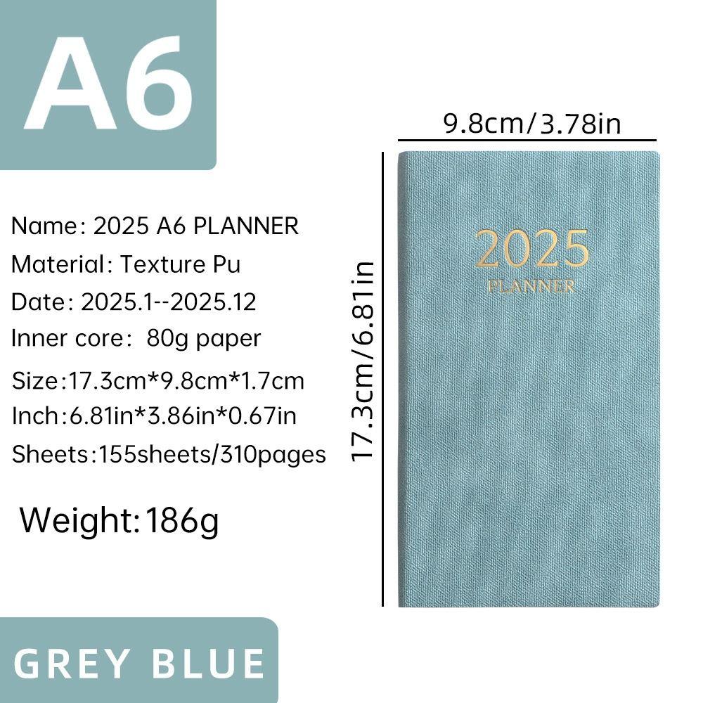 A6 2025 Agenda Book Lista rzeczy do zrobienia Dzienny Tygodniowy Miesięczny Planer Lista rzeczy do zrobienia Notatnik angielski Studenci