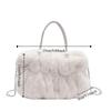 Korean Style Women Plush Shoulder Bag Solid Color Faux Fur Crossbody Bag  Travel