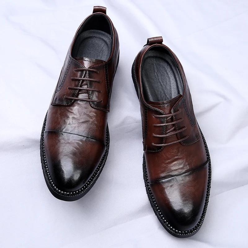 Мужские кожаные туфли на шнуровке — фото 2