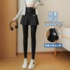 Damen High Waist Rock mit integrierter Leggings Yoga Hosen Verstecken Hüfte Schlankmachende Sporthosen mit versteckter Tasche Schnelltrocknende Neun-Punkt Athletikhosen