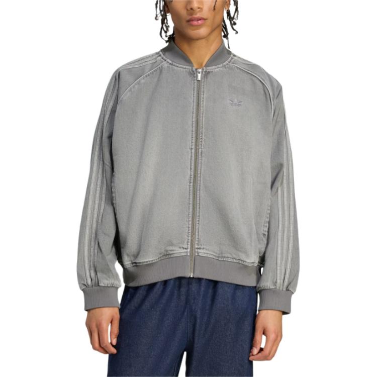 Adidas Originals Adicolor Denim Black Wash Sst 3-Stripes Loose Fashion Sports Jacket Men Jacket JW5915