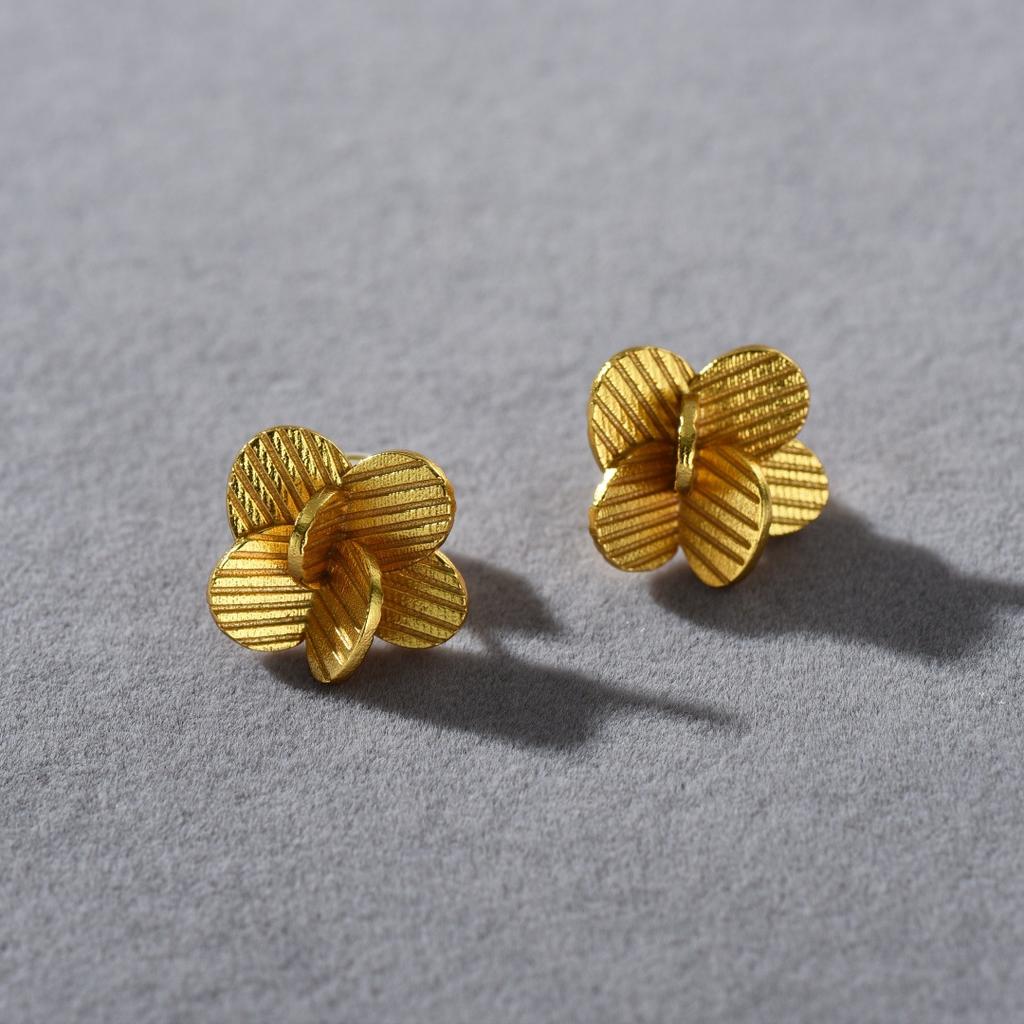 Personalized Double Butterfly Flower Shape S925 Silver Needle Stud Earrings Light Luxury Temperament Niche High Sense Exquisite Earrings