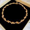 High-End European & American Metal Oval Earrings and Necklace Set - Simple Clavicle Chain for Women