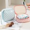 Grid Trendy Pattern Large Capacity Traveling Storage Bag Portable Pouch Makeup