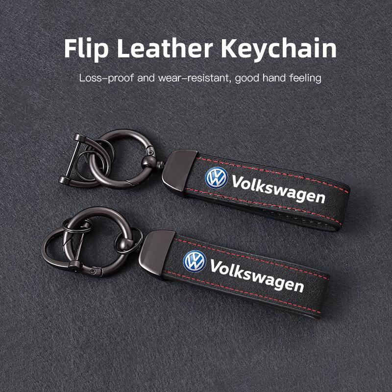 OPQ1 Car Tire Wheel Valve Caps Cover Suede Car Key Chain Ring Keychain For VW GTI Polo Golf Passat Tiguan Arteon Jetta Beetle T-ROC