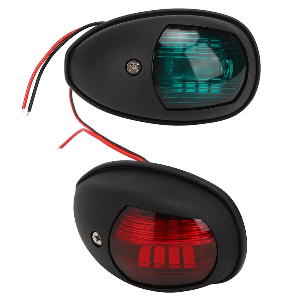 1Pair Portable Durable Yacht Navigation Light 10‑30V Wide Pressure Shipping Signal Lampblack