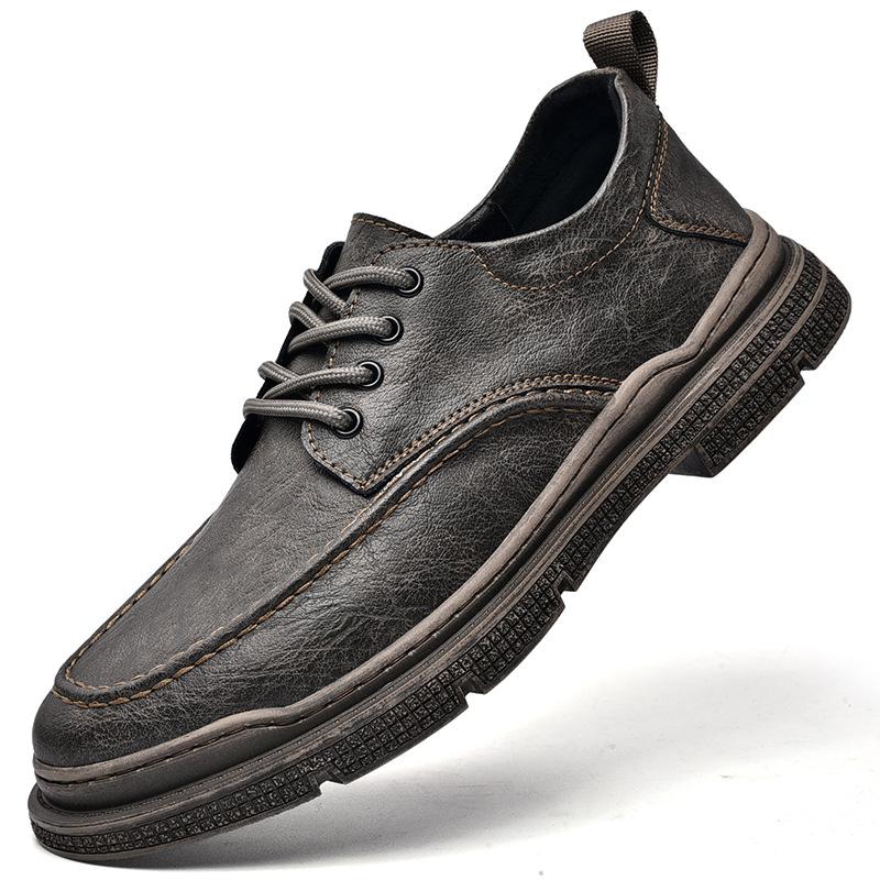 

Четыре сезона мода повседневная кожаная обувь тренд низкие шнурки инструментальные туфли корейская версия спортивная ретро мужская обувь A22092 44