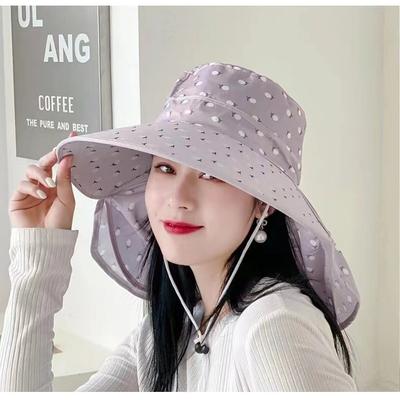 Hat Women's Round Face Outdoor Mask Sunshade Sunscreen Large Brim Fashion Shawl Men's Wide Brim