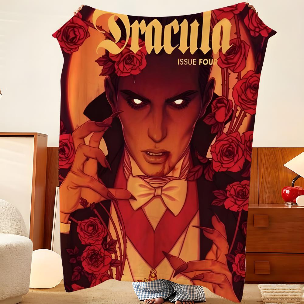Movie D-Dracula Throw Flannel Throw Blanket, Lightweight Cozy, Durable Washable Cute Cool