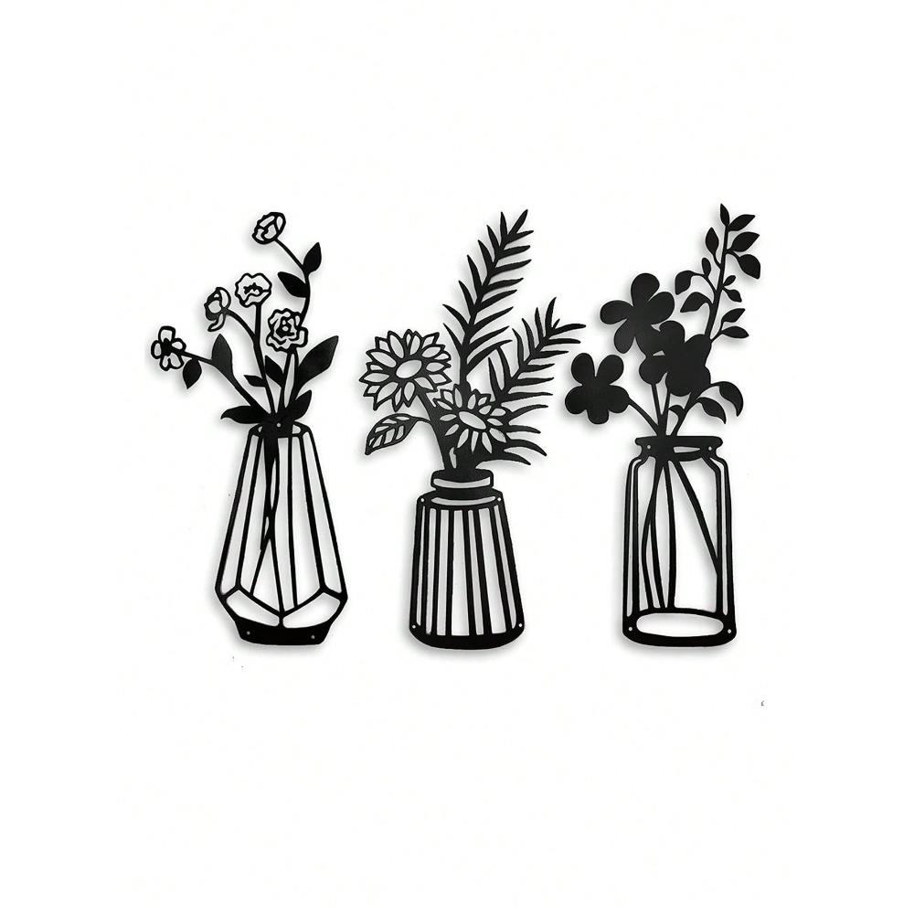 Wrought Iron Wall Art Decor, Metal Home Ornament, 1 Set