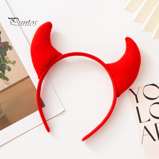 Devil Horn Decor peapael Palus kangast käsitsi valmistatud kerge elastse disainiga juukserõngas Cosplay peod Halloweeni aksessuaarid