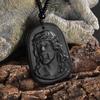 Exquisite Buddhistische Jade-Anhänger-Halskette für Männer und Frauen Religiöse Persönlichkeit Einfaches Amulett Party Kirchenzubehör