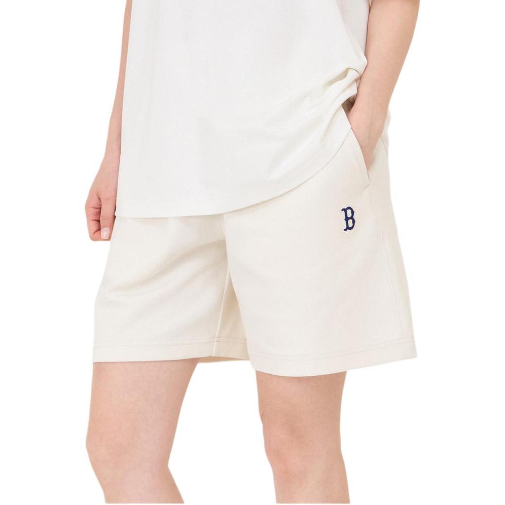MLB Boston Red Sox Solid Color Mid Waist Loose Casual Shorts Unisex shorts Light-Cream 3ASPB0143-43CRD