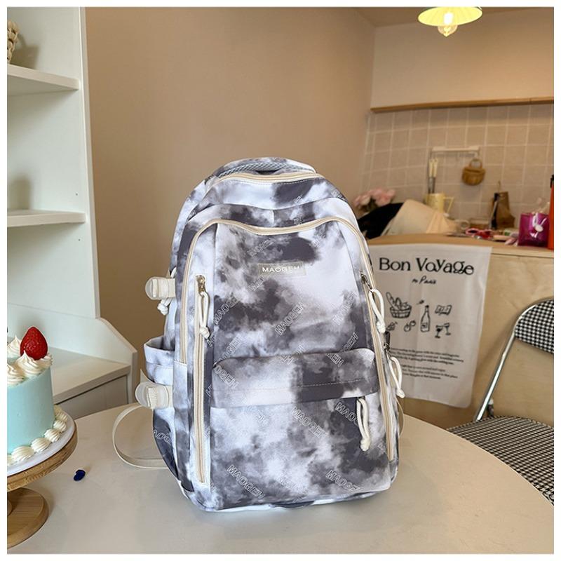 New National Style Versatile Tie-dye Backpack Student Large-capacity Simple Schoolbag Korean Version Niche Personalized Casual Backpack