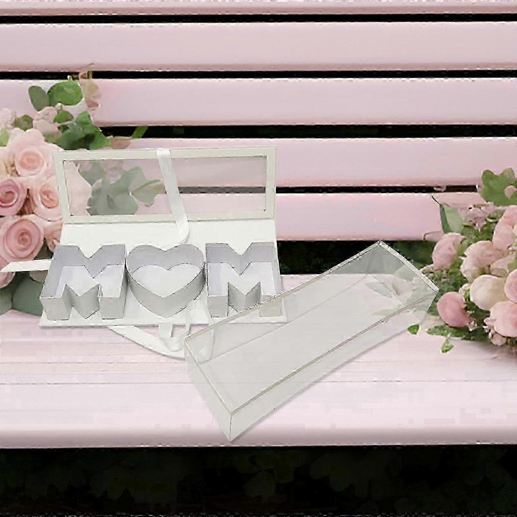 Mom Letter Shaped Empty Flower Box Eternal Soap Packaging Box Floral Packaging for DIY Present Decorations-44.5x15.5x9.7cm
