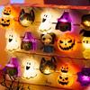 New Halloween LED Lights Outdoor Decoration Atmosphere Colorful Lamp Halloween Festival  Pumpkins Ghosts Bats, Light Strings