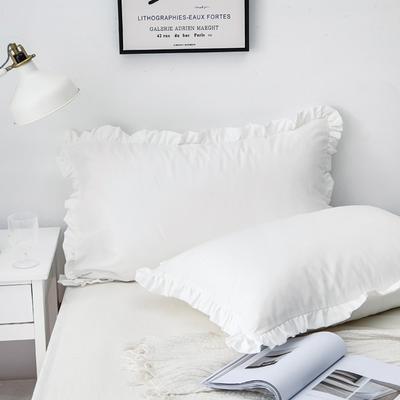 Comfortable White Princess Pillowcase Soft Sweatproof Decorative Pillow Cover with Ruffles Multiple Sizes Pillow Core Protector