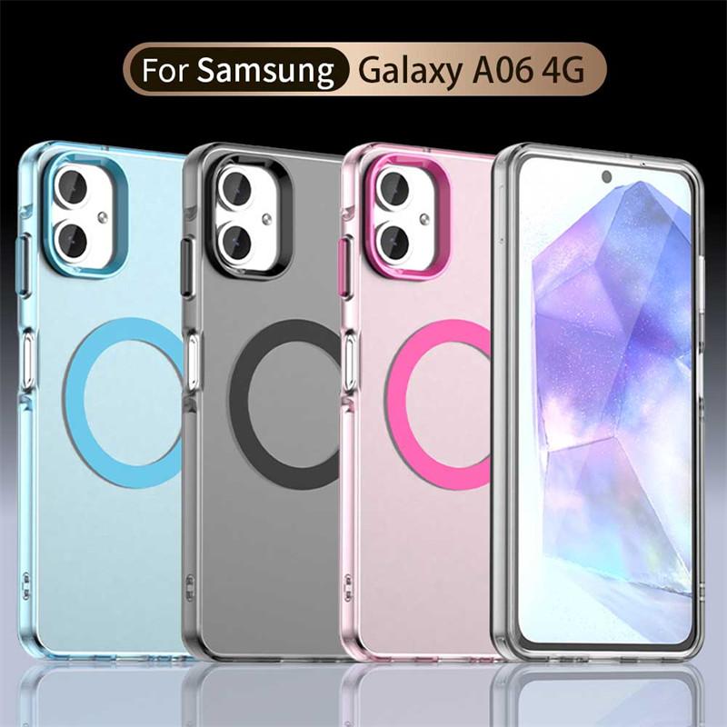 For Samsung Galaxy A06 4G Case Magsafe Wireless Charging Cover Samsung Galaxy A06 A16 A26 A36 A56 5G Matte TPU Phone Case Bumper