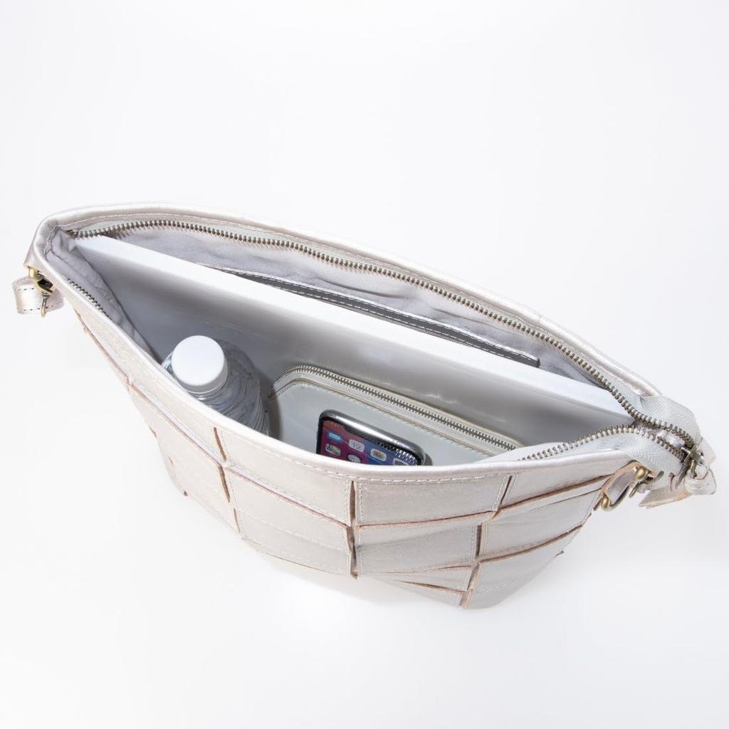 Cowhide Patchwork Shoulder Bag [Peaks Peak] Fold-Over 2-Way